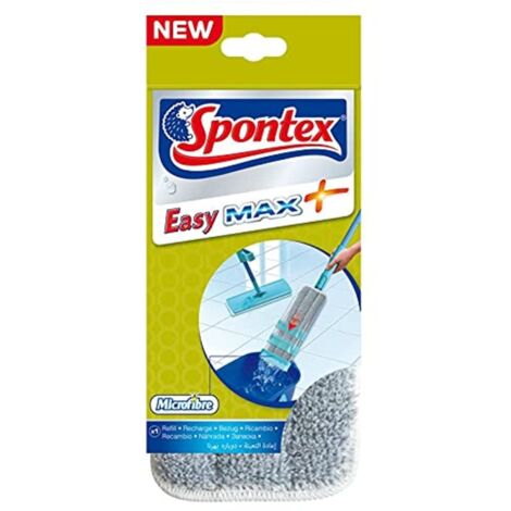 Spontex Easy Max+ - Ricarica per mocio Piatto in Microfibra, Confezione da 1, 1 ricambio