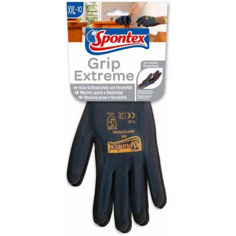 Spontex Grip Extreme Arbeitshandschuhe mit Nitrilbeschäumung, nach EN 388, leicht, flexibel, Farbe nicht frei wählbar, Größe XXL, 1 Paar