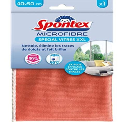 SPONTEX - Microfibra speciale per vetri XXL - Pulisce e rimuove le impronte digitali - Rende la lucentezza - 2 volte più efficace contro le impronte