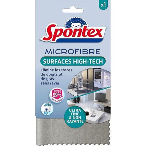 SPONTEX - Microfibra Superfici High Tech - Ultra sottile - Non graffiante - Elimina le impronte e i grassi
