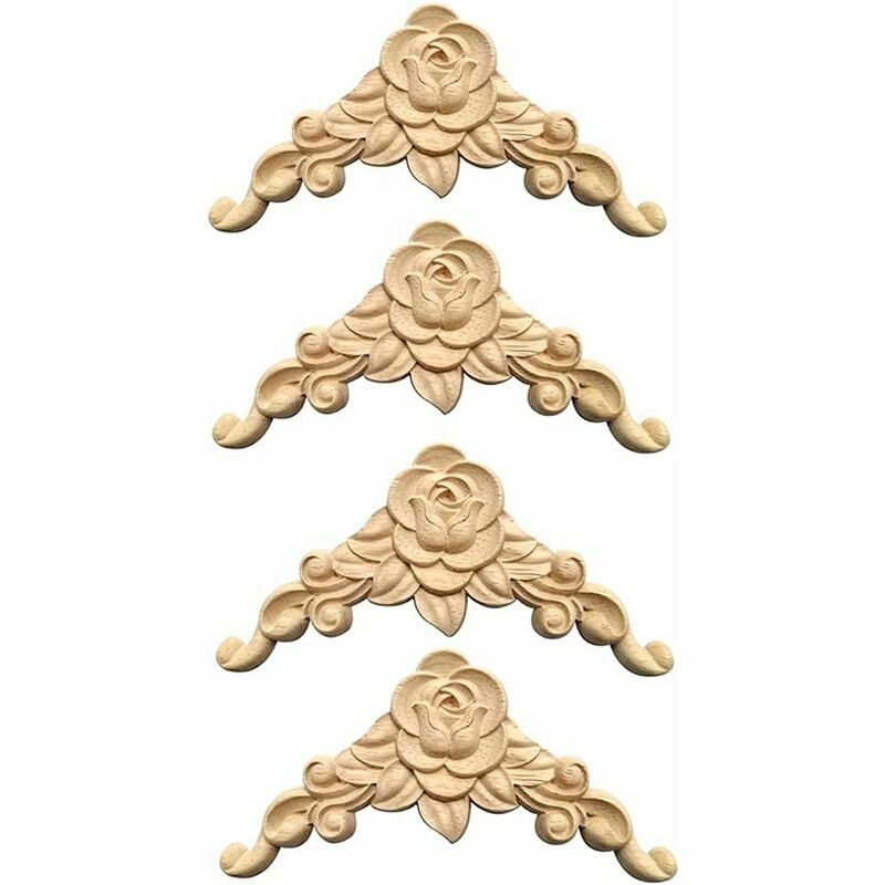 Sporgenza Decorativa in Legno 4 Pezzi Angolo