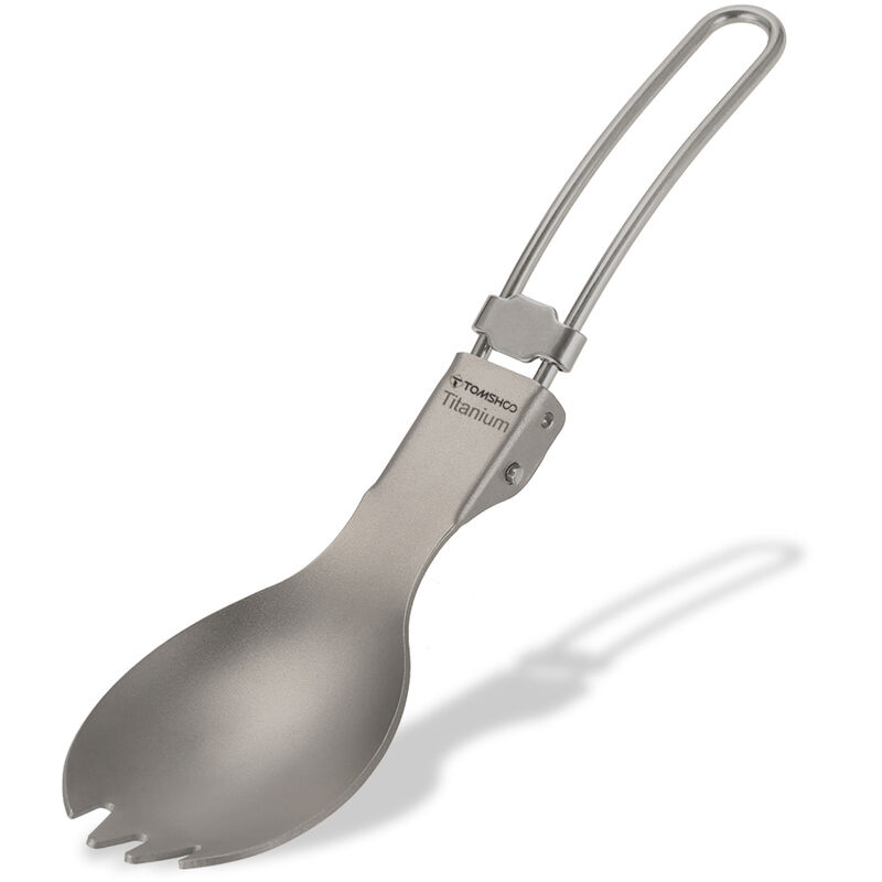 

Spork plegable de titanio cubiertos ligeros para cena al aire libre,Acabado mate - Tomshoo