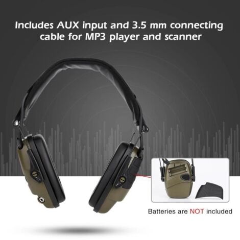 Sport Amplification sonore Prise de vue électronique Casque anti-bruit Chasse Casque anti-bruit ArmyGreen-KOE
