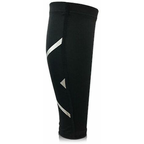 Sport Compression mollet manches jambe chaussette coureurs attelle tibia varices mollets soulagement de la douleur gardes R - noir M，HANBING