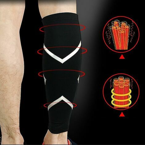 Sport Compression mollet manches jambe chaussette coureurs attelle tibia varices mollets soulagement de la douleur gardes R - Orange M，HANBING