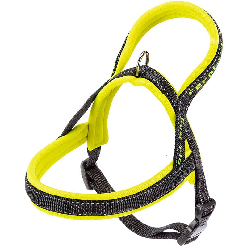 Sport dog p Harnais pour chiens avec rembourrage soft. Différentes mesures et couleurs fluo.. Variante xs - Misure: a: 39 cm b: 48-58 cm - Jaune