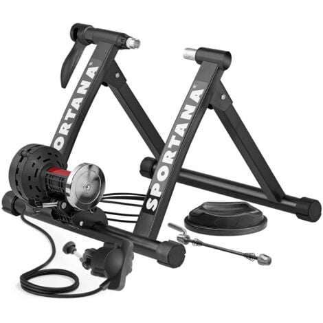 SPORTANA® Rollentrainer 6 Gänge 22 - 26 Zoll 150 kg belastbar Geräuscharm Stahl Klappbar Schaltung Fahrradtrainer Heimtrainer zuhause Indoor Fahrrad