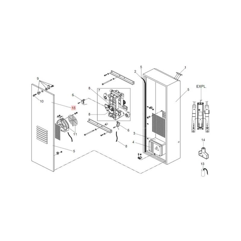 Pièce détachée porte emballage 640 r.1 7270655 - Faac