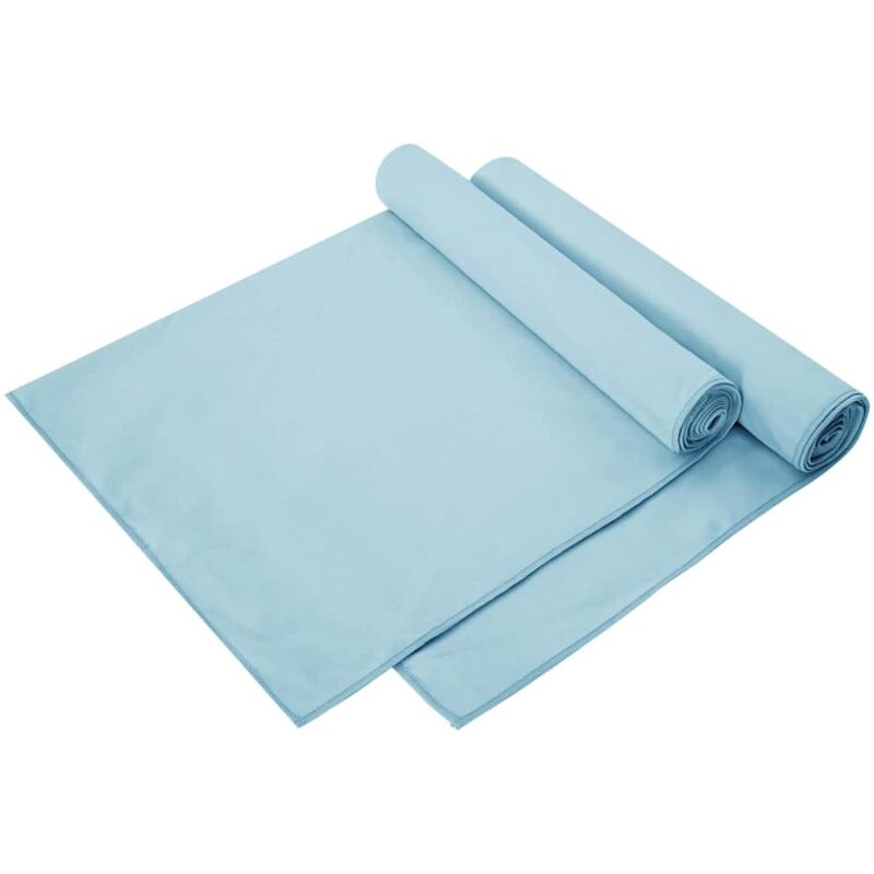Sporthandtücher 2 Pcs Blau 140 X 70 Cm Polyester Und Polyamid Vidaxl