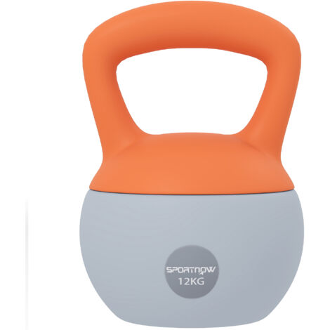 SPORTNOW 12KG Kettlebell with Soft Body and Non-Slip Handle, Orange, Grey
