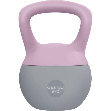 SPORTNOW 6KG Kettlebell with Soft Body and Non-Slip Handle, Purple and Grey