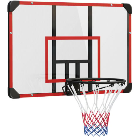 SPORTNOW Basketballkorb für Outdoor & Indoor, Basketballbrett mit Stahlkorb und Netz, Wandmontage, Mini-Basketballkorb für Kinder & Erwachsene, 113 x 61 x 73 cm, Rot