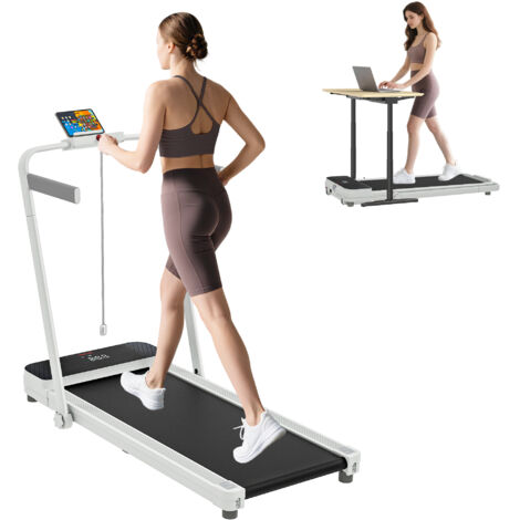 SPORTNOW cinta de correr plegable 7% inclinación, 2 en 1, con 2.5HP, 16km/h, pantalla led, control remoto y soporte, para casa y oficina