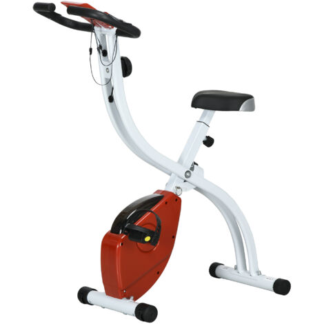 SPORTNOW Cyclette da Casa Pieghevole a 8 Resistenze in Acciaio Rosso