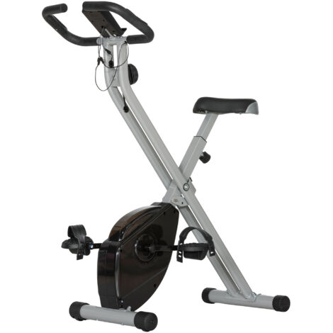 SPORTNOW Cyclette Magnetica a 8 Livelli Pieghevole con Display Grigio e Nero