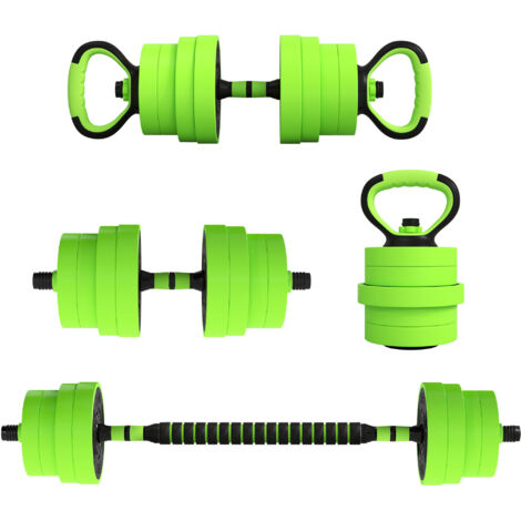 SPORTNOW juego de mancuernas ajustables, 4 en 1, 30kg, como kettlebell, barra, mancuernas o soporte para flexiones, para fitness, gimnasio en casa