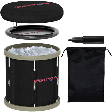 SPORTNOW Outdoor Ice Bath Tub, 210L Portable Cold Water Therapy Tub, Black