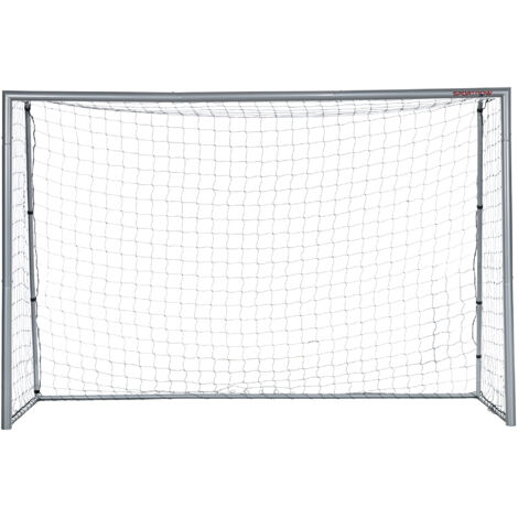 SPORTNOW Rete Calcio 300x120x200 cm Grigia in PE e Metallo con Viti e Picchetti