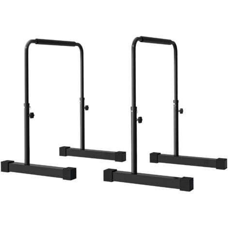 SPORTNOW Set 2 Push up Bar ad Altezza Regolabile in Acciaio Nero