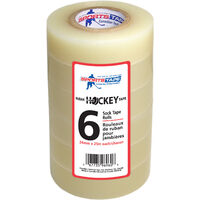 Sportstape 6 pack Ice Hockey sock shin pad Tape - 6 x Clear 24MM X 25M