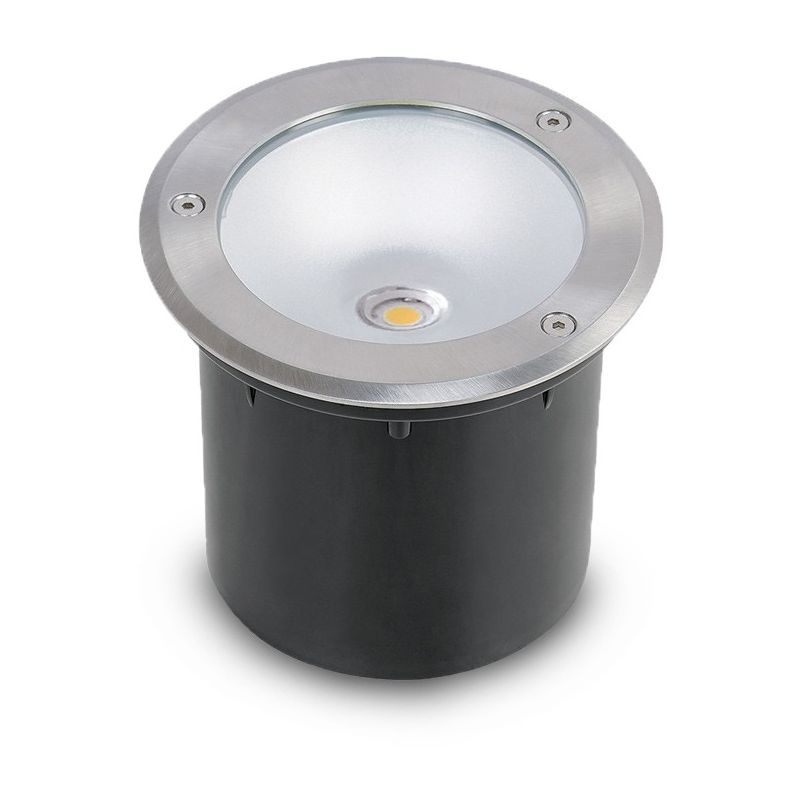 Spot 230V encastrable extérieur LED COB 3W Rond | Inox - blanc-chaud-3000k - inox-304