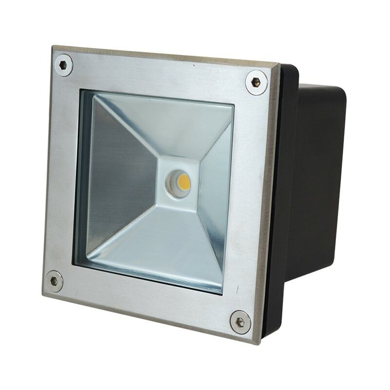 Spot 230V encastrable sol carré led cob 5W - IP67 Miidex Lighting® blanc-neutre-4000k - inox-316