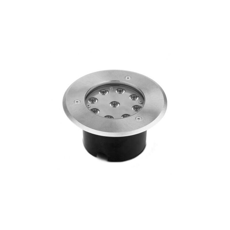 Spot led encastrable sol rond 9W 3000K inox 316 l