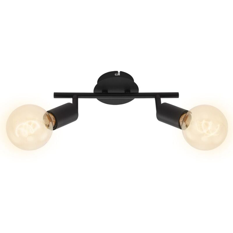 Plafonnier Spot Briloner leuchten pearl, 60 w, IP20, noir, métal, excl. 2x E27, intensité lumineuse variable, 27,5 x 10 x 10,5 cm