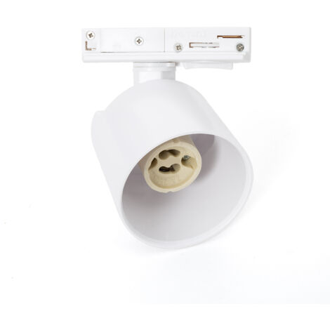 Spot à Douille sur Rail Monophasé Davos pour Ampoule LED GU10 AR111 Blanc