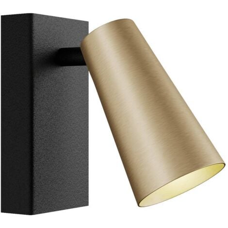 LUCANDE Spot à intensité variable 'Angelina' en métal pour chambre à coucher - laiton, doré, noir