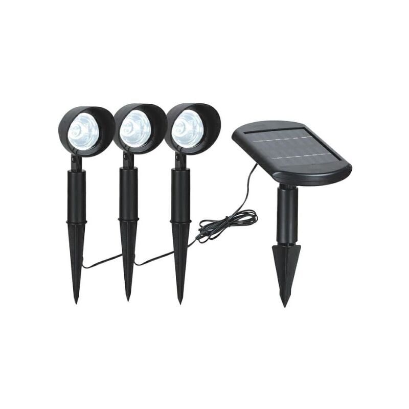 Spots led avec panneau solaire déporté 9x0,06W IP44 6400K