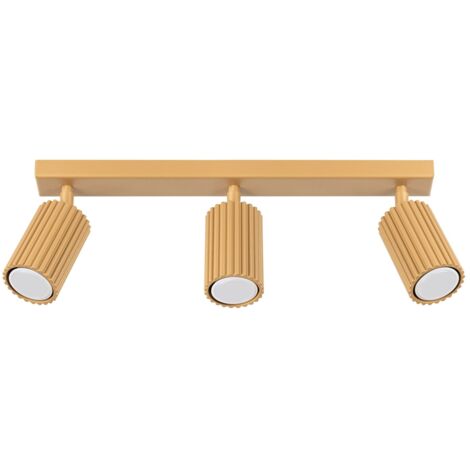 Spot Aluminium GU10 verstellbar in Gold 3-flammig länglich Modern Strahler