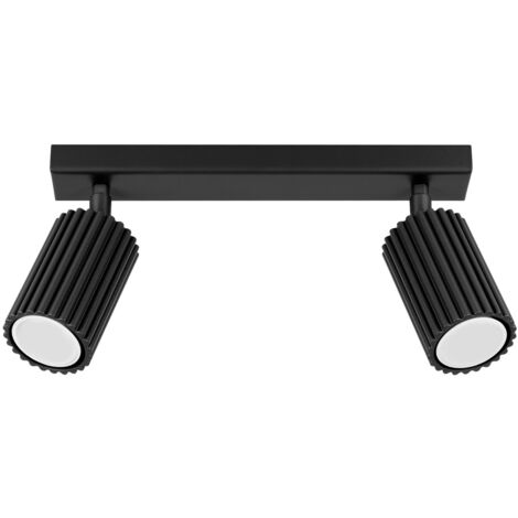 Spot Aluminium GU10 verstellbar Schwarz 2-flammig länglich Modern Strahler