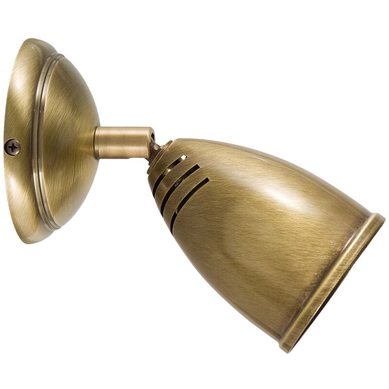 Licht-erlebnisse - Spot applique en laiton massif réglable en bronze brillant E27 rond rustique Licht-erlebnisse - Spot applique en laiton massif réglable en bronze brillant E27 rond rustique
