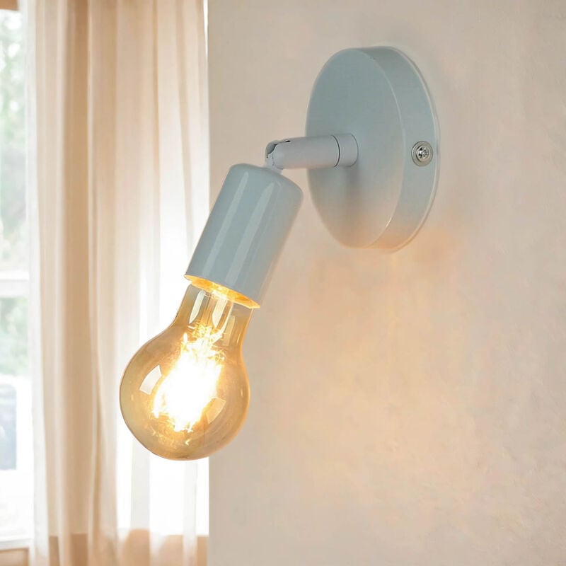 Spot applique métal E27 orientable blanc