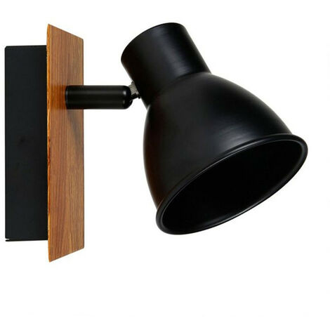 Spot Atelier métal noir et bois Ostaria
