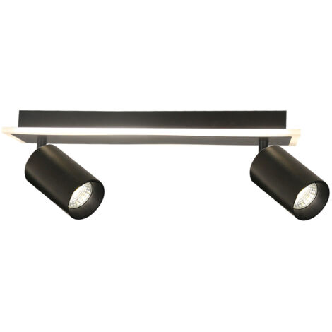 Spot barre noir 40 cm 2xGU10 + LED CCT Parma Prestige