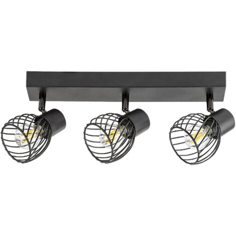 Spot barre plafond industriel noir 3xE14 Rabalux Aberama