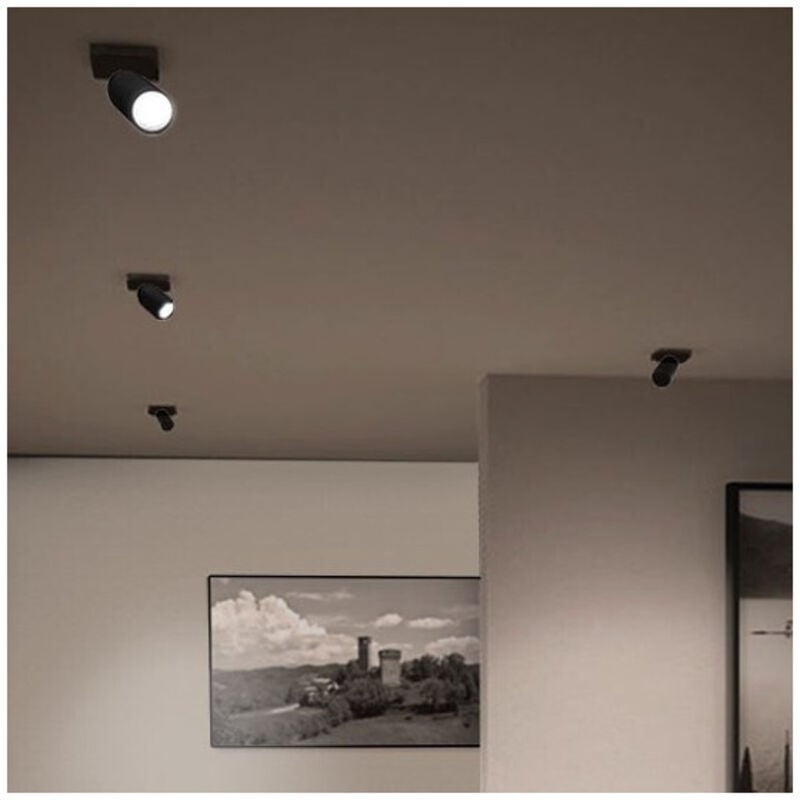 Spot Base Carrée Métal Noir