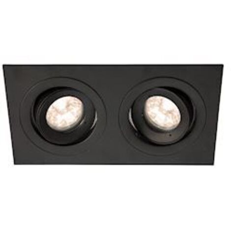 Spot BE BEST DESIGN GU10 rectangle 2 têtes orientable, noir IP65 - EUROPOLE - 246555
