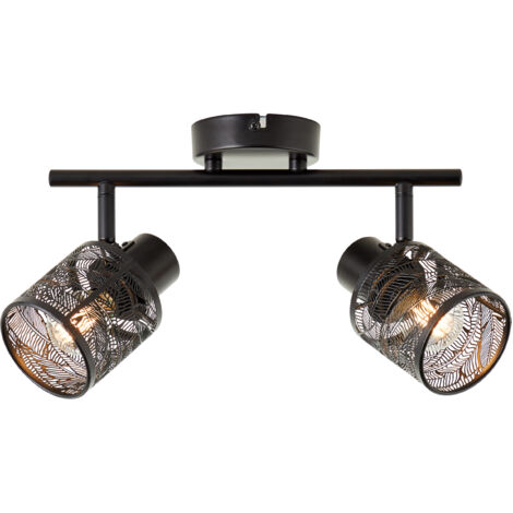 Spot Brilliant Bano 2-flammes noir mat, métal, 2x D45, E14, 40 W