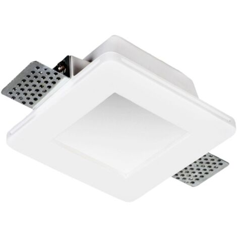 Spot carré en plâtre Century Jessy encastrable Blanc avec verre JESSY-SQ120GLASS