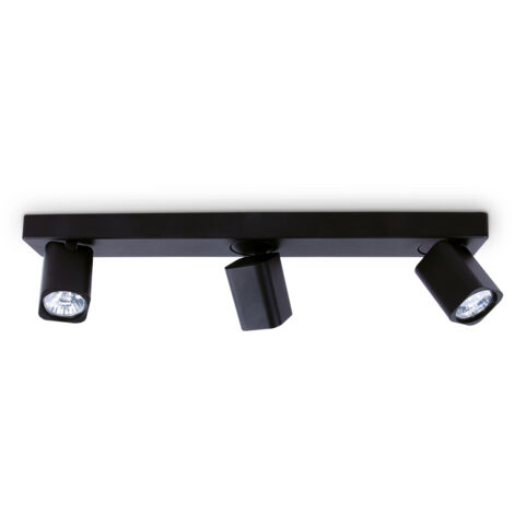 Spot Contemporaneo Rudy Alluminio Nero 3 Luci Gu10 35W 3000K Ip20