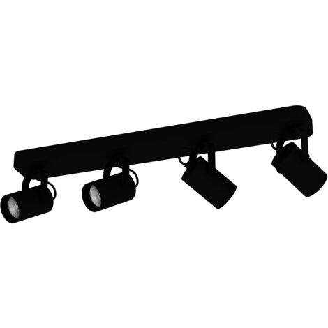 Spot Contemporaneo Sorego In Acciaio Nero 4 Luci Gu10 3W Ip20