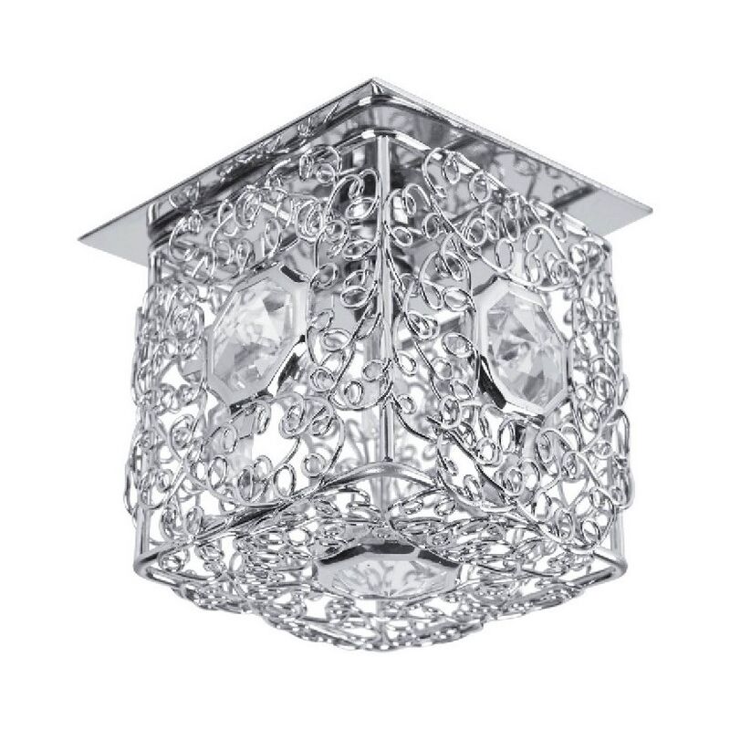 Epikasa - Spot d'Intérieur Cristaldream, Métal, Verre, Chrome, 8x8x6,5 cm