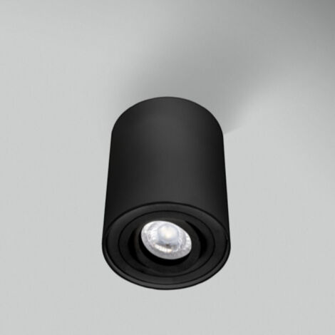 Spot Cylindrique Noir Orientable Essence