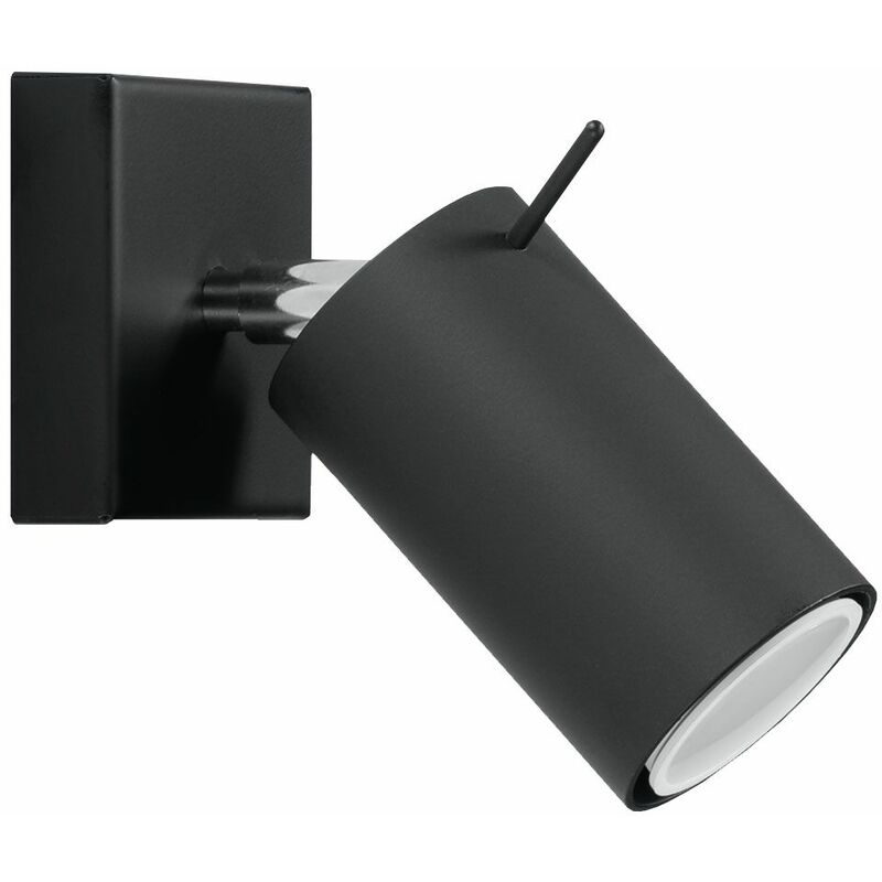Image of Spot da parete Lampada da parete nera Spot Lampada da parete nera, faretto orientabile, 1x GU10, LxHxP 8 x 10 x 15 cm