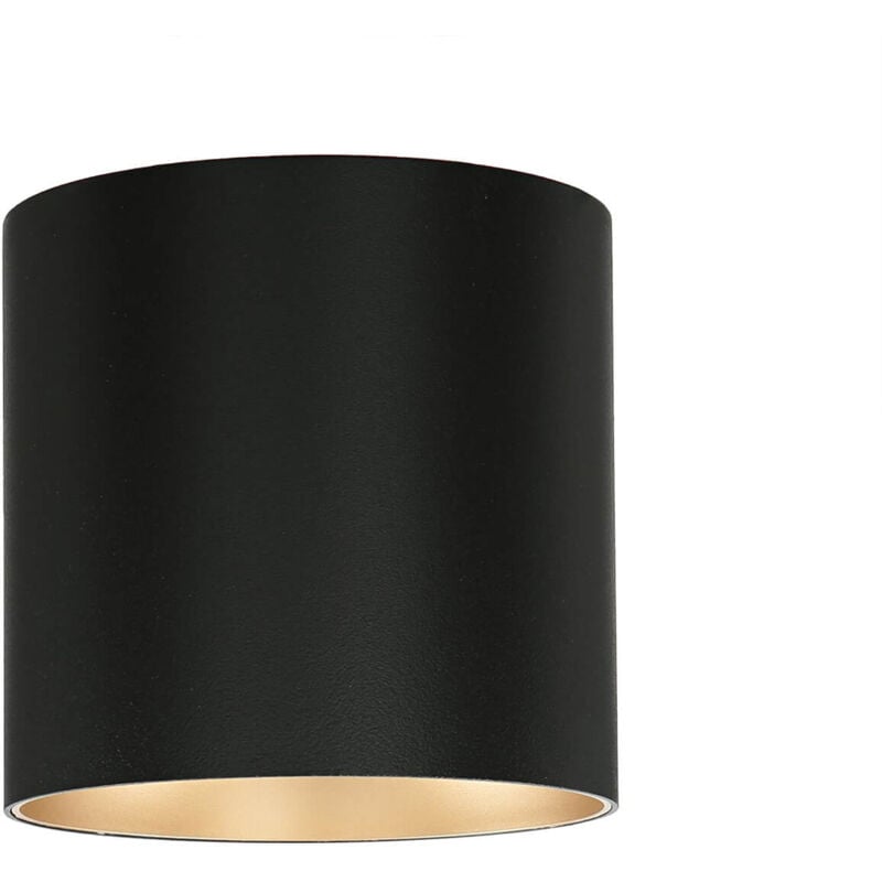 Image of Licht-erlebnisse - Spot da soffitto per interni dal design moderno rotondo color nero dorato Lampada da soffitto per cucina corridoio GU10 point
