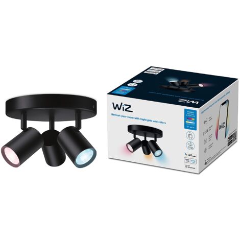Spot da soffitto WiZ LED RGBW Nero, 3x 5W, 1035lm, modello IMAGEO con 3 faretti regolabili