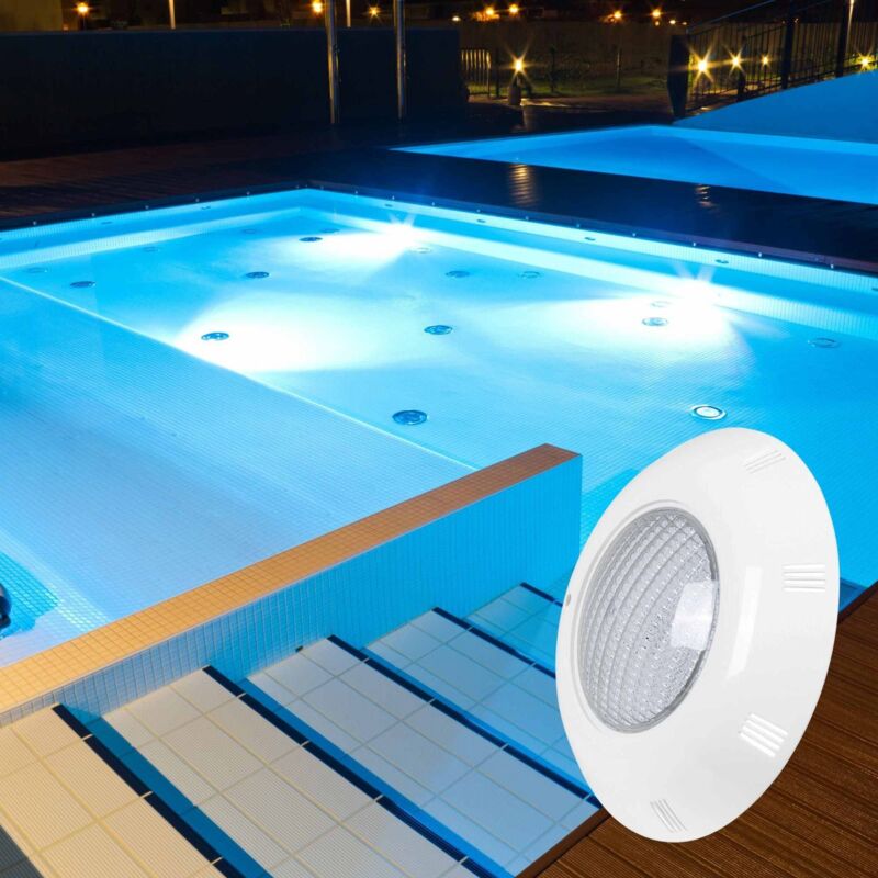 Spot de piscine submersible à LED - 12V AC - 24W - IP68 - Ø295mm - Blanc Froid